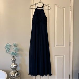 Navy Halter Bill Levkoff Dress Size 8